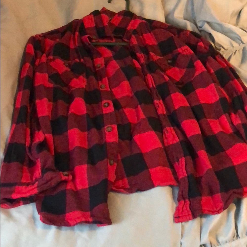Red and black plaid shirt